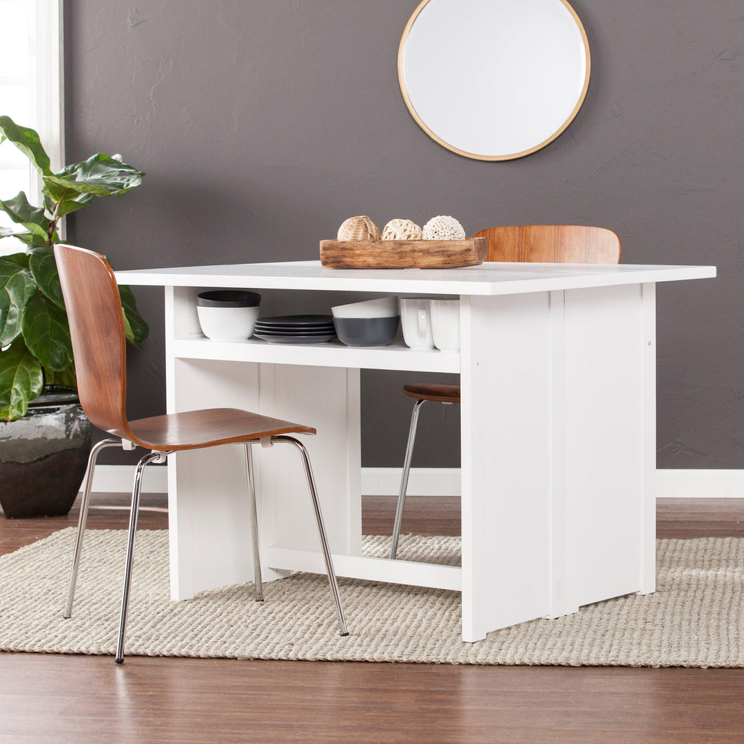 SwayLiving Kempsey Convertible Console-to-Dining Table - White DINING TABLES