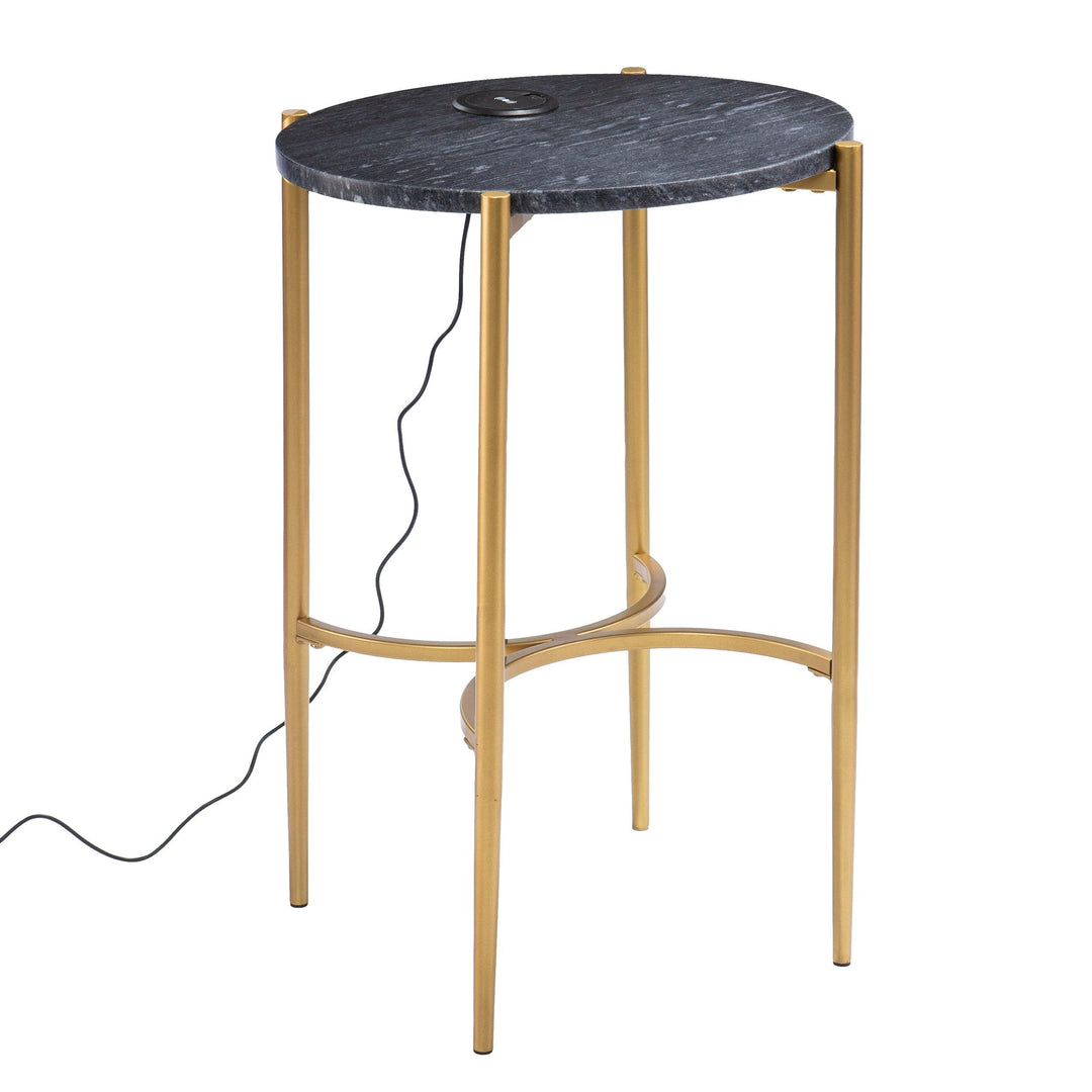 SwayLiving Clarvin Side Table w/ Wireless Charging Station ACCENT TABLES