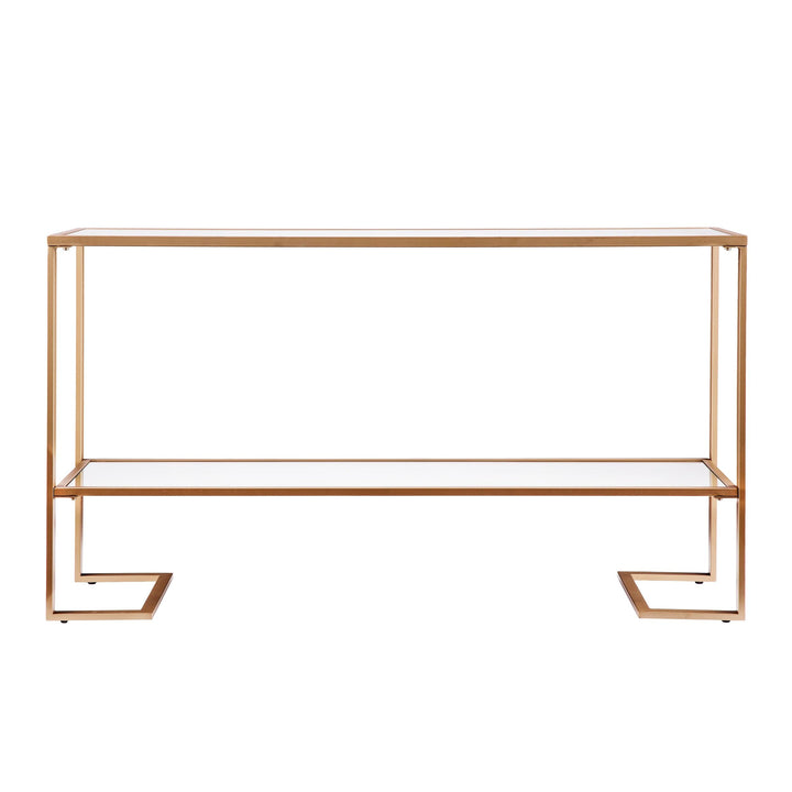 SwayLiving Horten Glam Narrow Console - Gold w/ Mirror CONSOLE TABLES