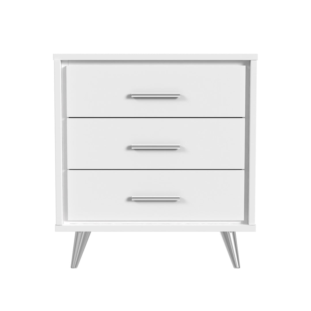 SwayLiving Oren Nightstand with Drawers - White NIGHTSTANDS