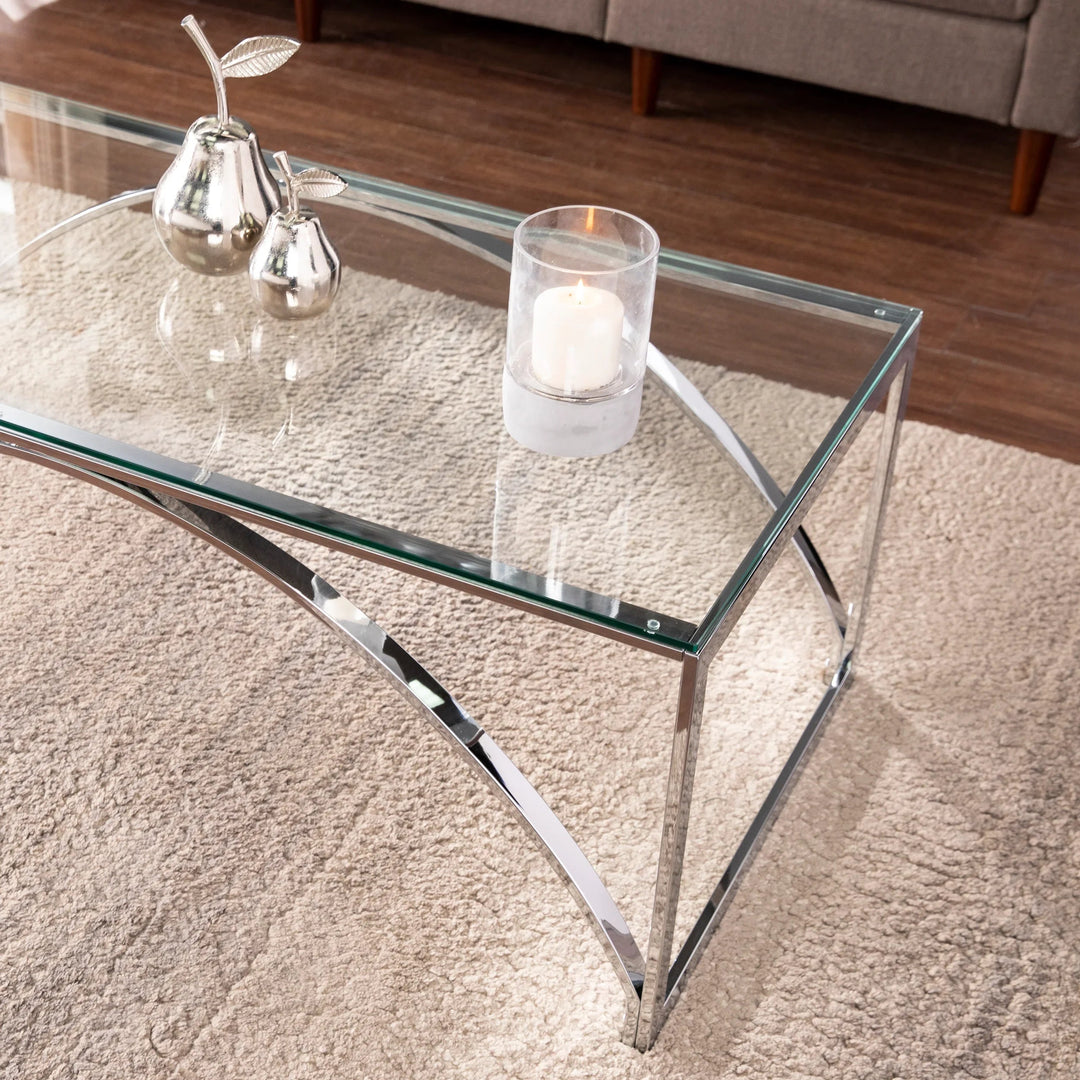 SwayLiving Stevenly Glass-Top Cocktail Table COFFEE TABLES