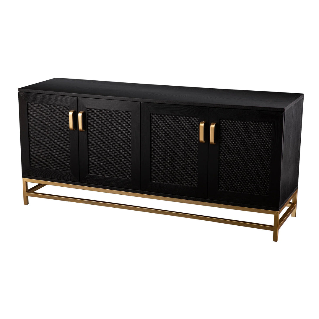 SwayLiving Rolliston Contemporary 4-Door Media Console MEDIA + TV STANDS