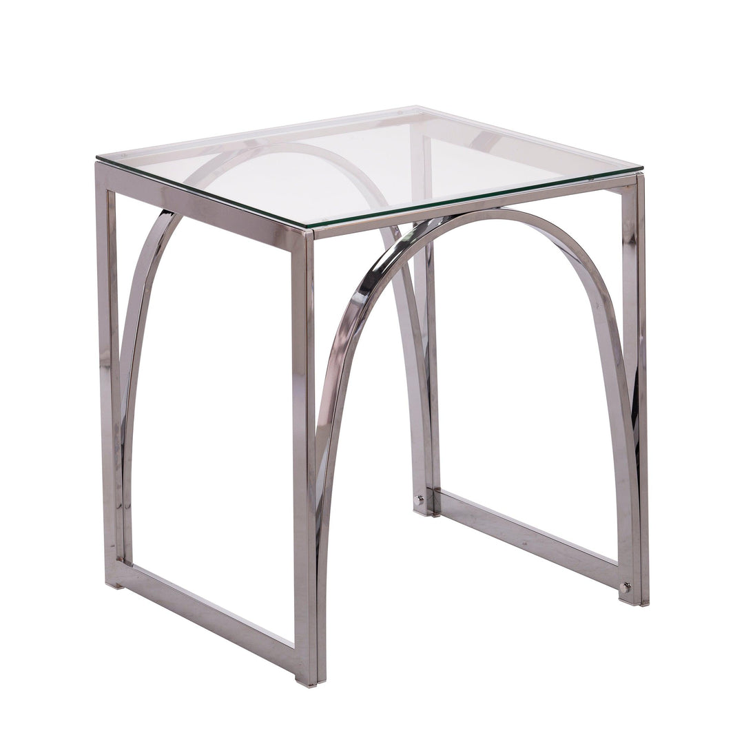 SwayLiving Stevenly Square Glass-Top End Table ACCENT TABLES
