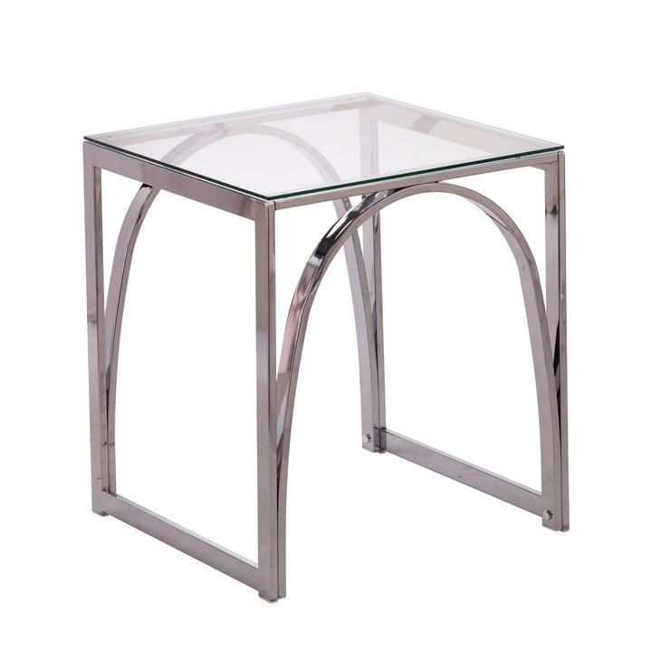 SwayLiving Stevenly Square Glass-Top End Table ACCENT TABLES