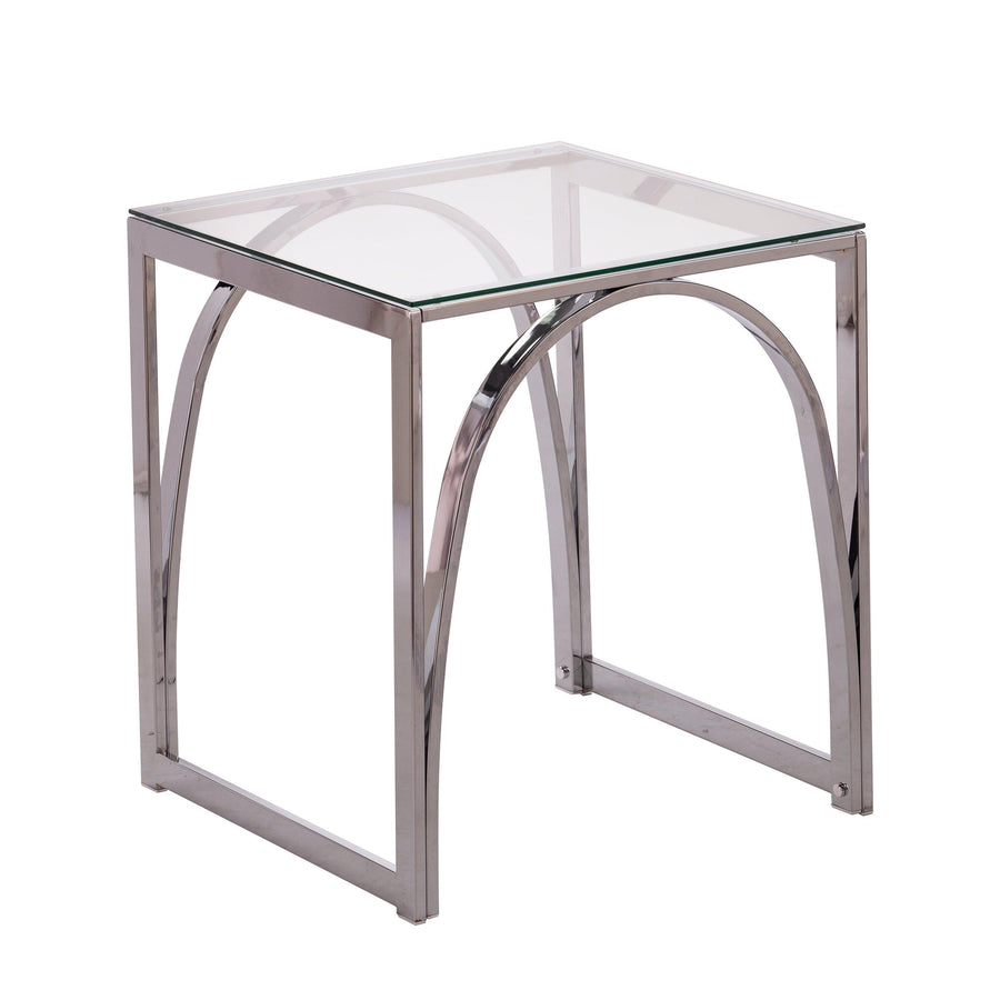 SwayLiving Stevenly Square Glass-Top End Table ACCENT TABLES