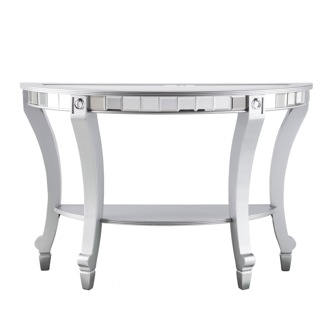 SwayLiving Lindsay Mirrored Demilune Console Table CONSOLE TABLES