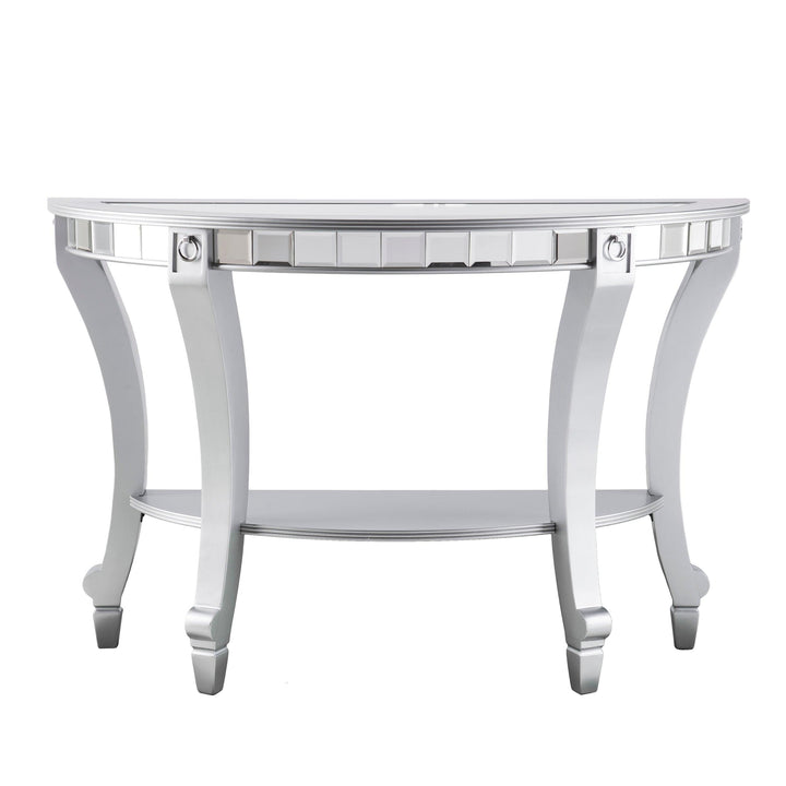 SwayLiving Lindsay Mirrored Demilune Console Table CONSOLE TABLES