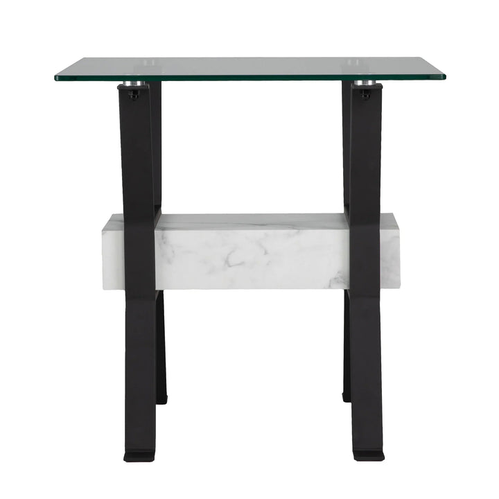 SwayLiving Darvette Glass-Top End Table ACCENT TABLES