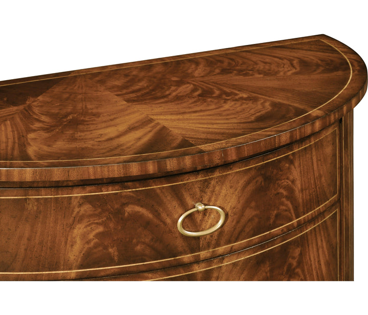 SwayLiving Knightsbridge Biedermeier Mahogany Demilune Cabinet SIDEBOARDS + CREDENZAS