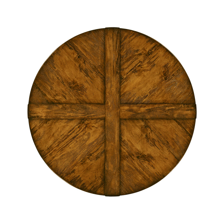 SwayLiving Casual Accents Country Walnut Round Wood Dining Table DINING TABLES