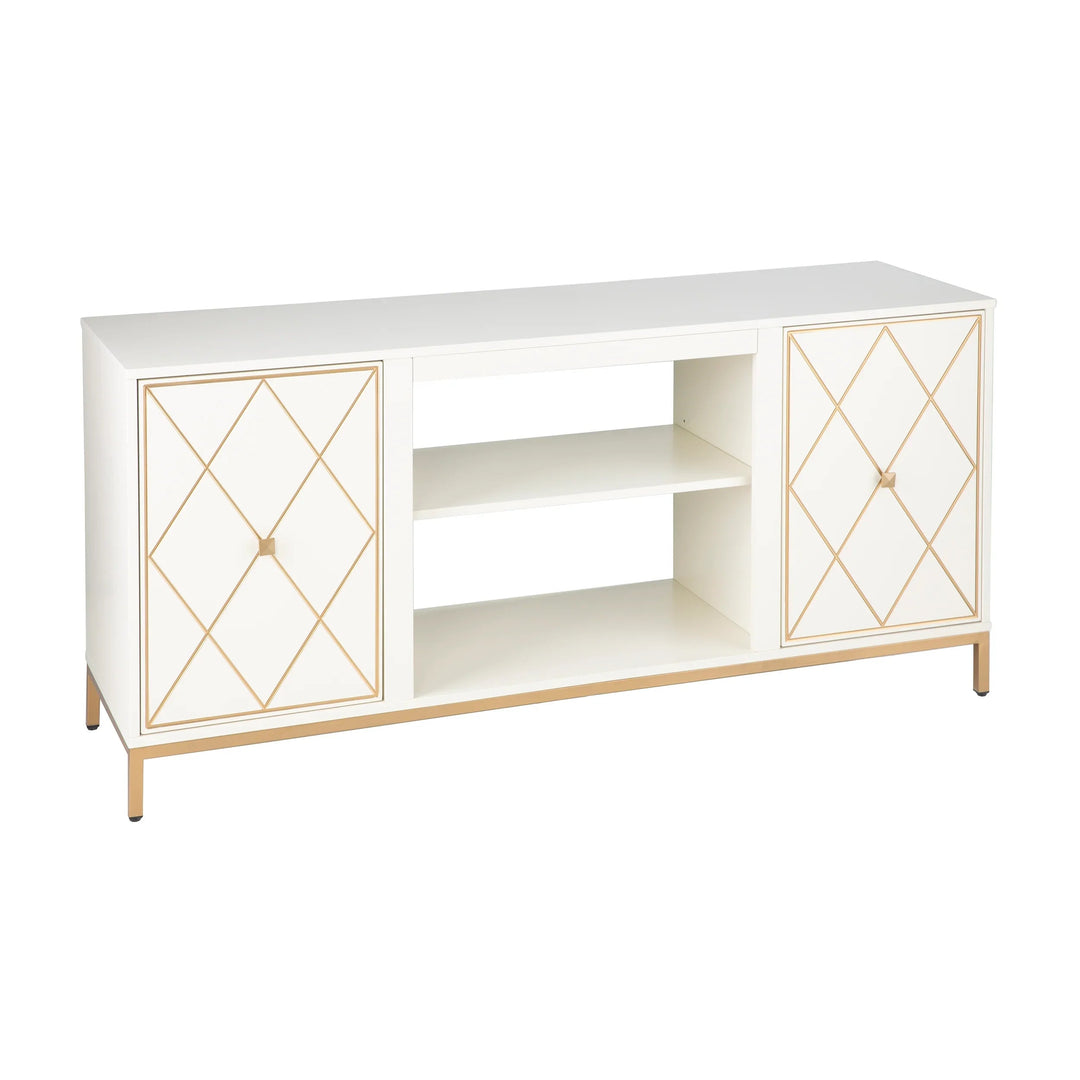 SwayLiving Marradi Media Console w/ Storage - Cream MEDIA + TV STANDS