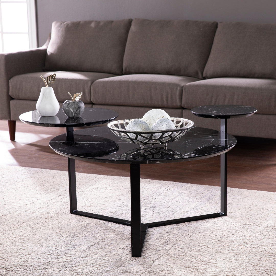 SwayLiving Saxelby Faux Marble Cocktail Table COFFEE TABLES