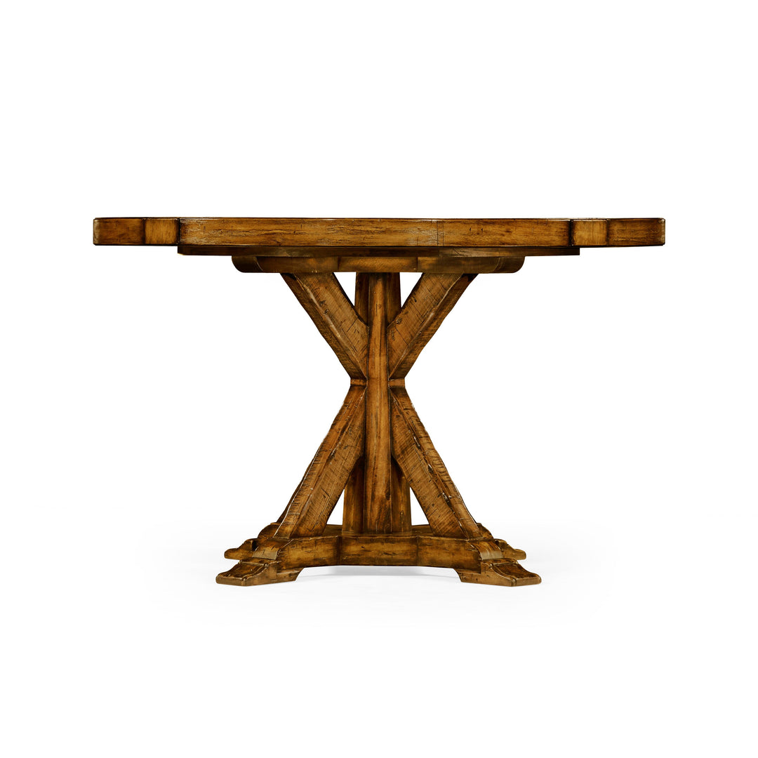 SwayLiving Casual Accents Country Walnut Round Wood Dining Table DINING TABLES