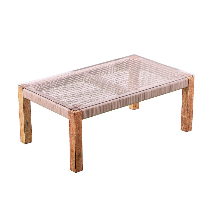 SwayLiving Brendina Outdoor Glass-Top Cocktail Table COFFEE TABLES