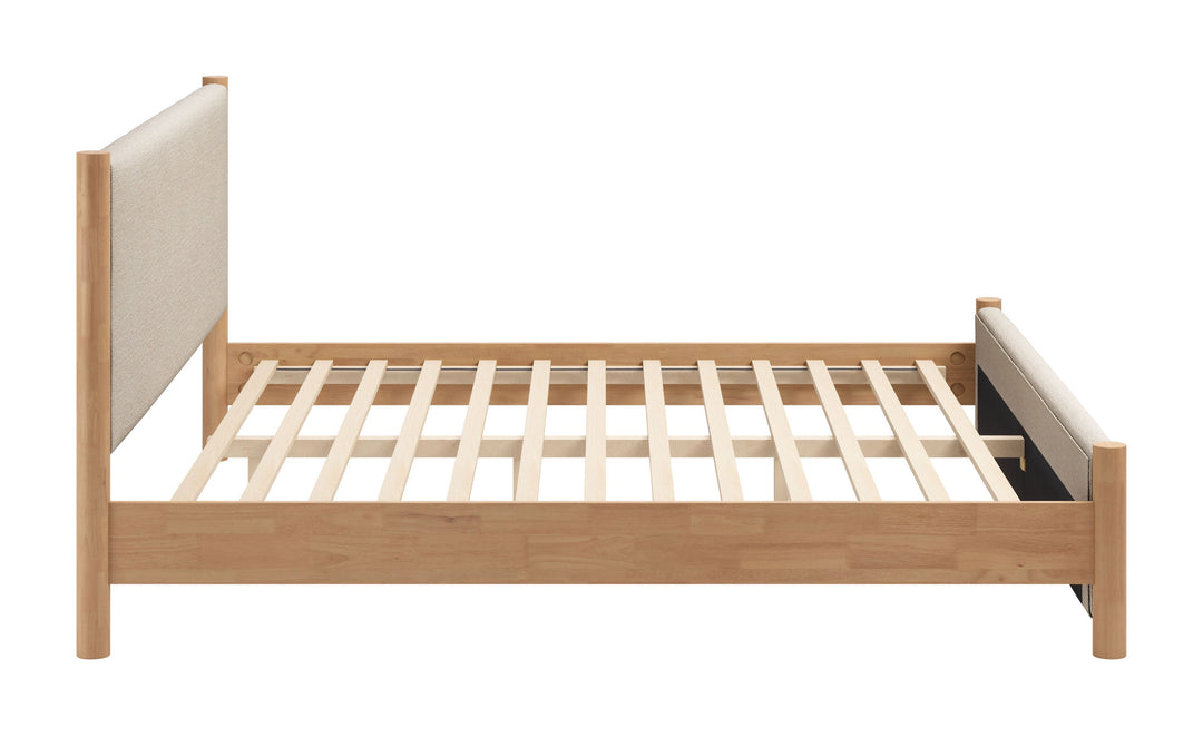 Hadi King Bed Beige & Natural