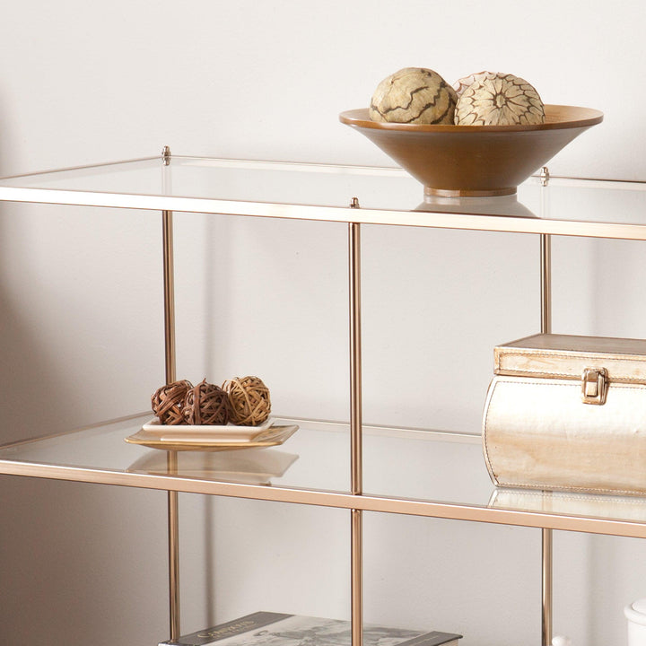 SwayLiving Knox Glass Console Table - Copper CONSOLE TABLES