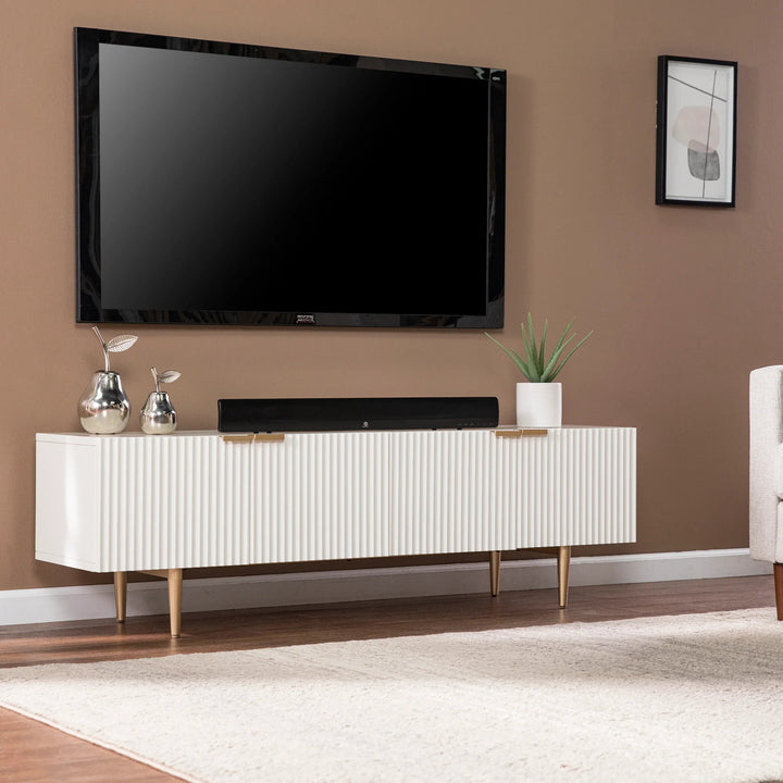 SwayLiving Pilston 4-Door Media Console MEDIA + TV STANDS
