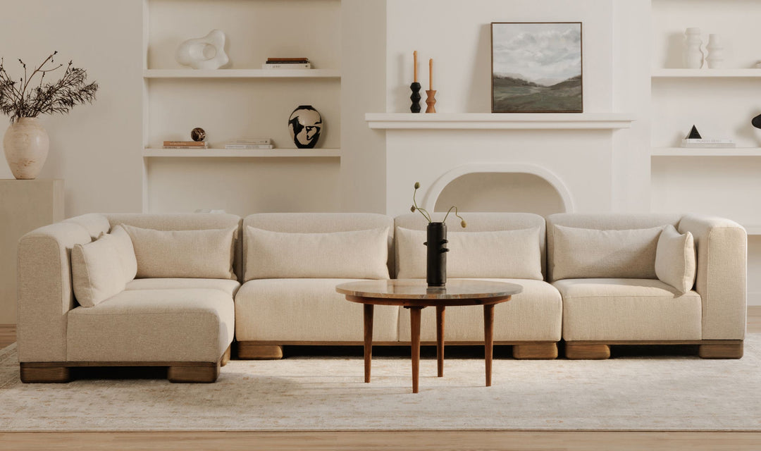 SwayLiving - June Classic L-Shaped Modular Sectional Oatmeal - OA-1048-34 | SwayLiving