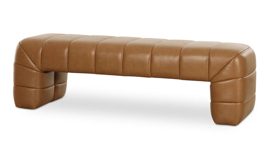 Verity Bench Tan Leather - SwayLiving