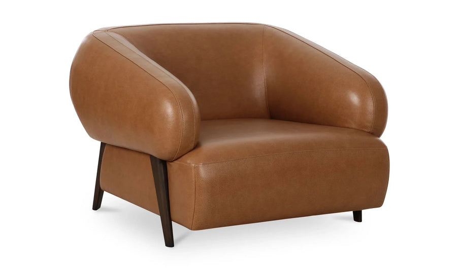 Devlin Lounge Chair Tan Leather - SwayLiving