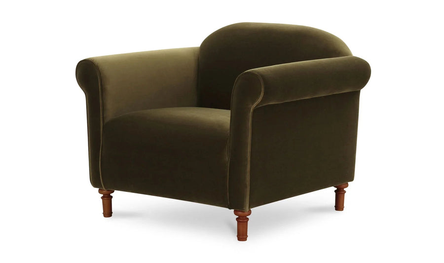 Harmony Accent Chair Dark Green Faux Mohair - SwayLiving