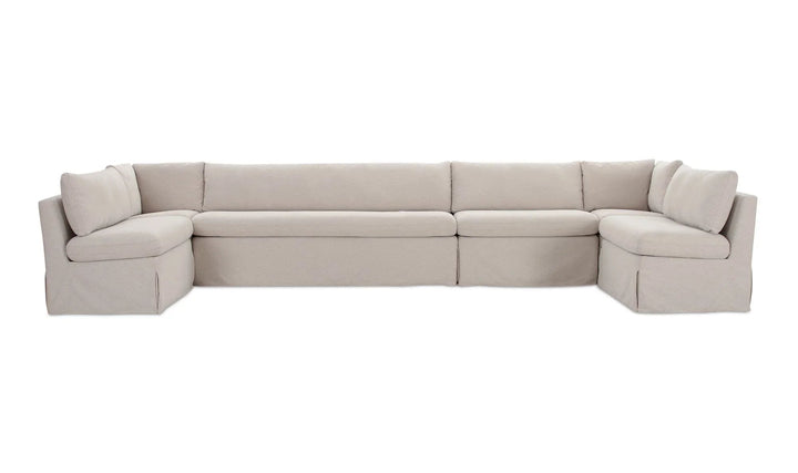 SwayLiving - Fable Slipcover Dining Banquette U-Shape Beige 168In - OA-1066-34 | SwayLiving