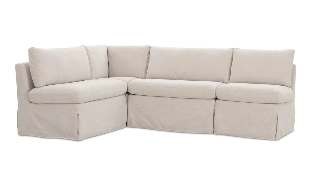 Fable Slipcover Dining Banquette L-Shape Beige 96In - SwayLiving