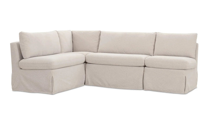 SwayLiving - Fable Slipcover Dining Banquette L-Shape Beige 96In - OA-1067-34 | SwayLiving