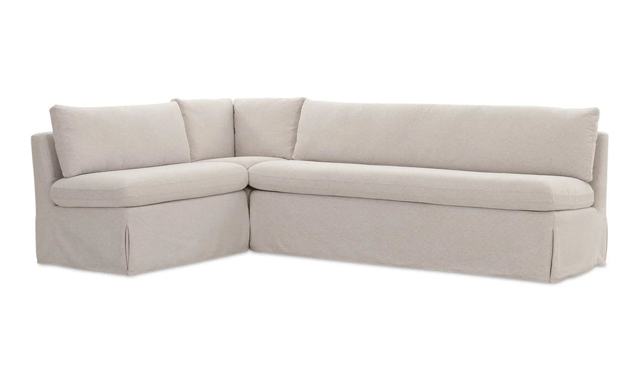 Fable Slipcover Dining Banquette L-Shape Beige  100.5In - SwayLiving