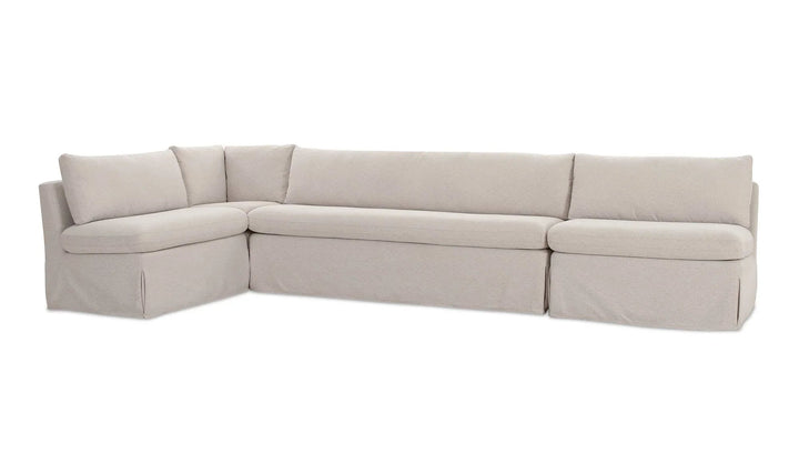 SwayLiving - Fable Slipcover Dining Banquette L-Shape Beige 139.5In - OA-1070-34 | SwayLiving