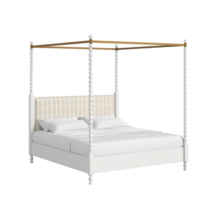 Haven QN Uph Canopy Poster Bed
