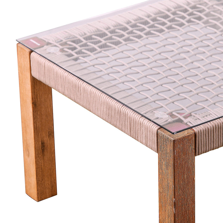 SwayLiving Brendina Outdoor Glass-Top Cocktail Table COFFEE TABLES