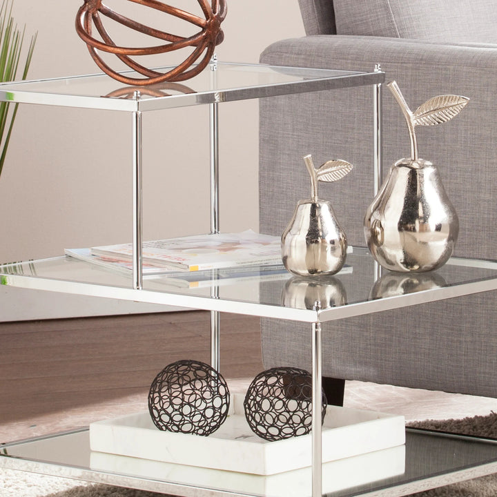 SwayLiving Knox Glam Mirrored Accent Table - Chrome ACCENT TABLES