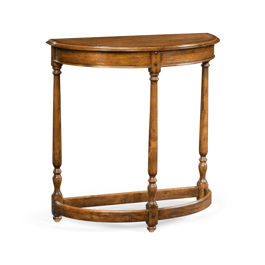 SwayLiving Casually Country Walnut Demilune Console Table CONSOLE TABLES