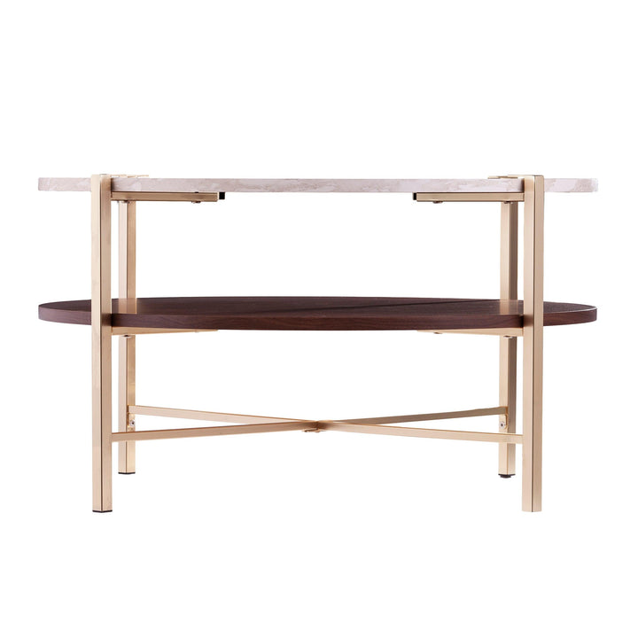 SwayLiving Ardmillan Round Faux Marble Cocktail Table COFFEE TABLES