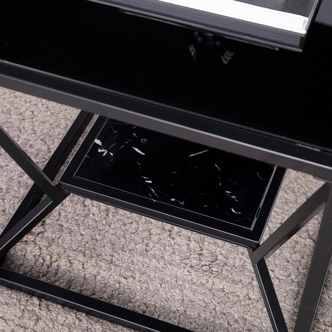 SwayLiving Argall Glass-Top Cocktail Table w/ Storage COFFEE TABLES