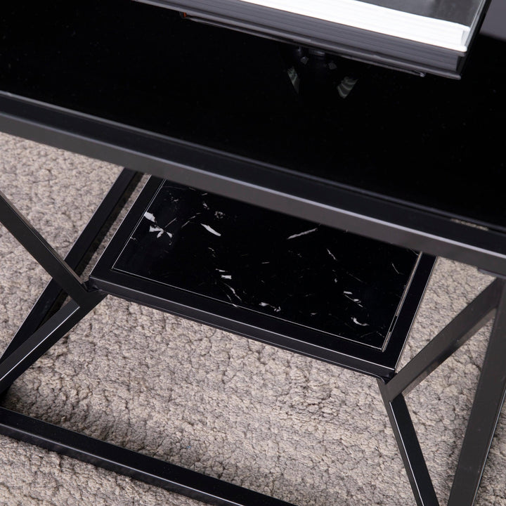 SwayLiving Argall Glass-Top Cocktail Table w/ Storage COFFEE TABLES