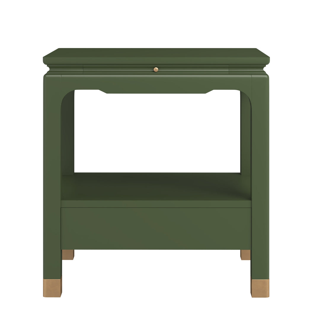Eave Bedside Table-Darkened Sage