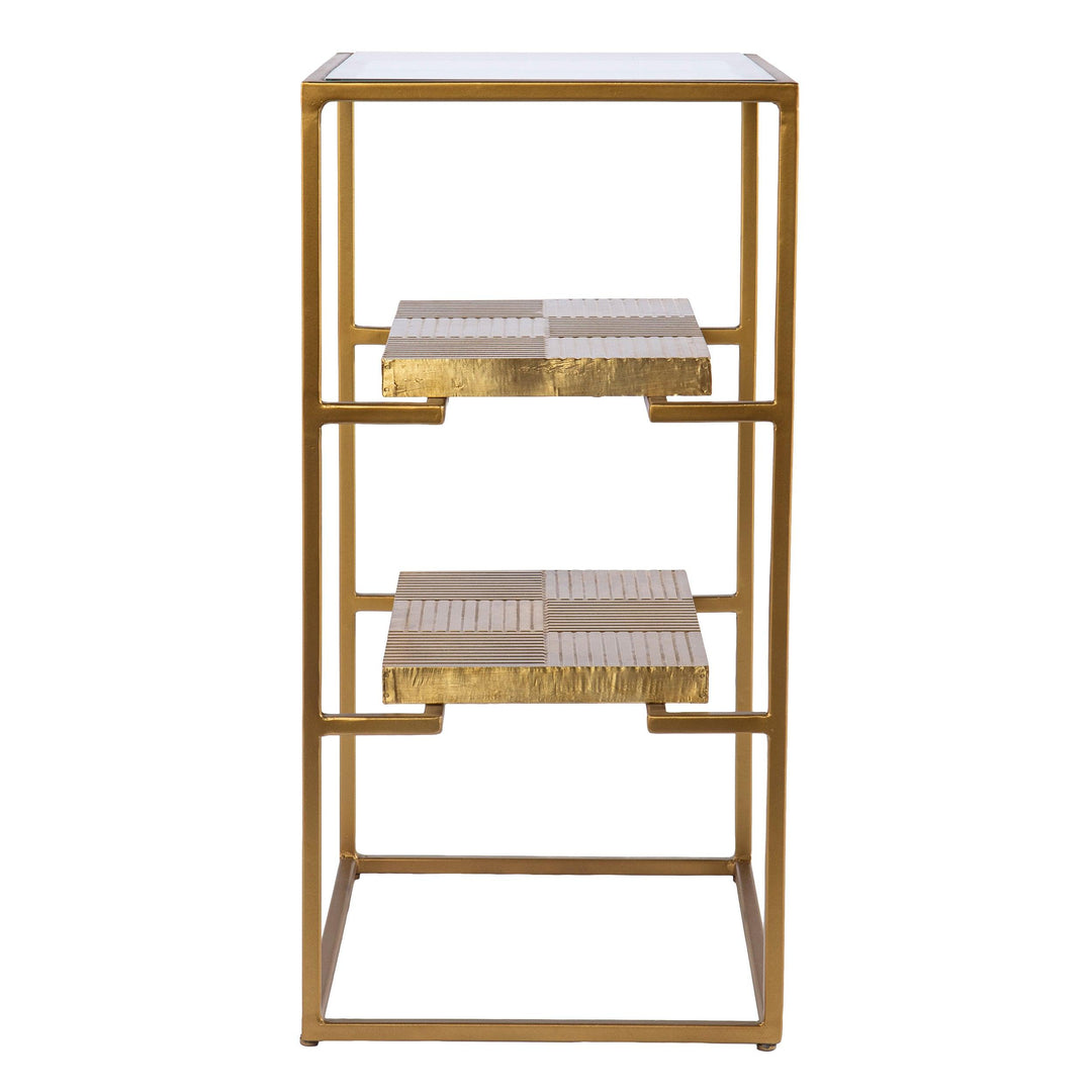SwayLiving Penketh Glass-Top End Table w/ Storage ACCENT TABLES