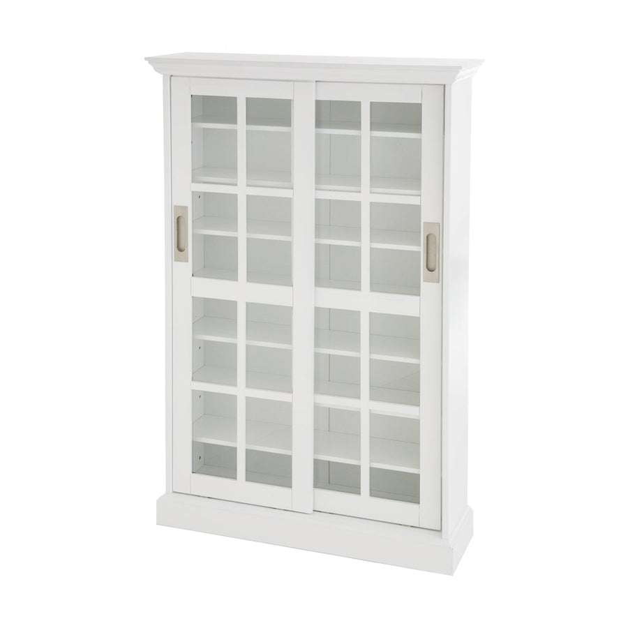 SwayLiving Media Cabinet w/ Sliding Doors - White MEDIA + TV STANDS