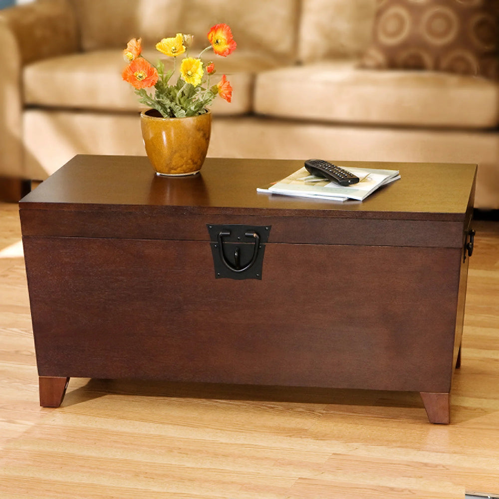 SwayLiving Pyramid Trunk Cocktail Table - Espresso COFFEE TABLES