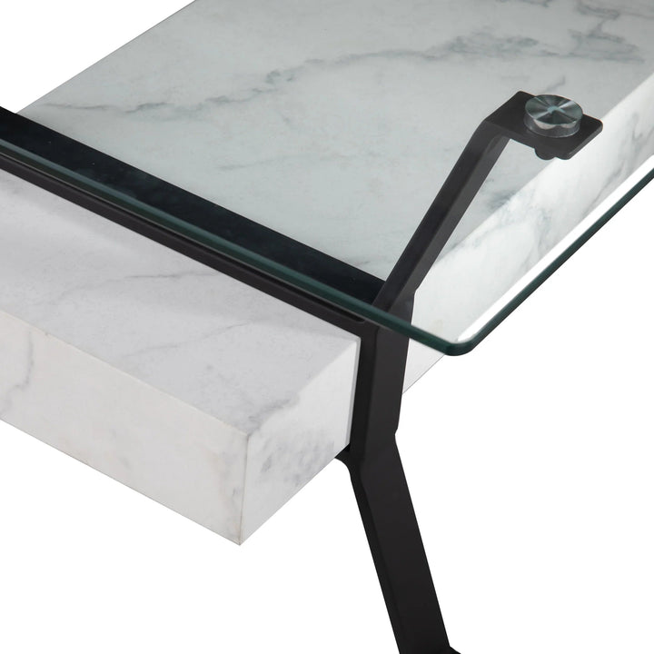 SwayLiving Darvette Glass-Top Coffee Table COFFEE TABLES