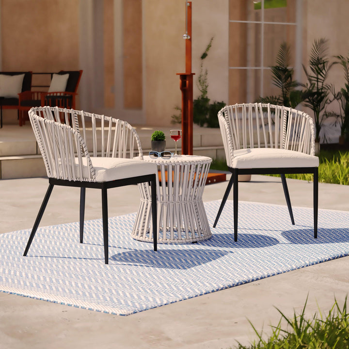 SwayLiving Melilani Outdoor Chairs w/ Cushions – 2pc Set OUTDOOR DINING CHAIRS