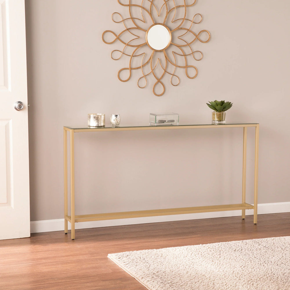 SwayLiving Darrin Long Console Table - Gold CONSOLE TABLES