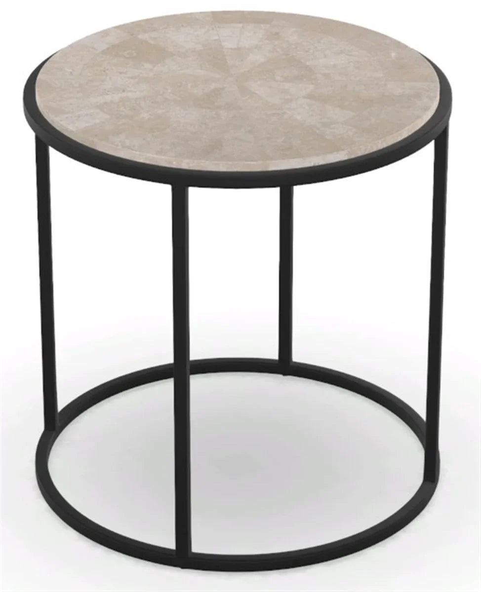SwayLiving SwayLiving Villa Round End Table with White Agate Top