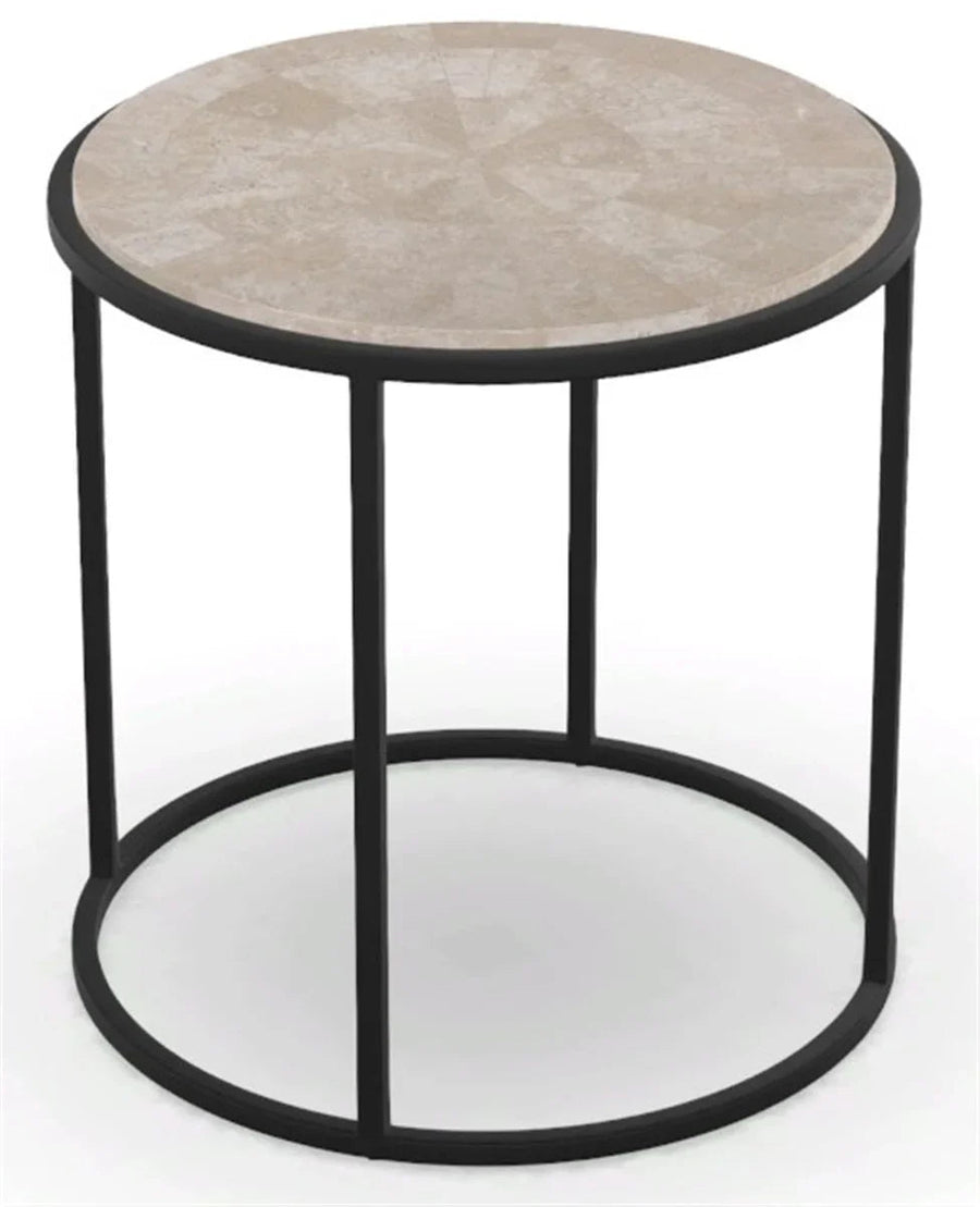 SwayLiving SwayLiving Villa Round End Table with White Agate Top