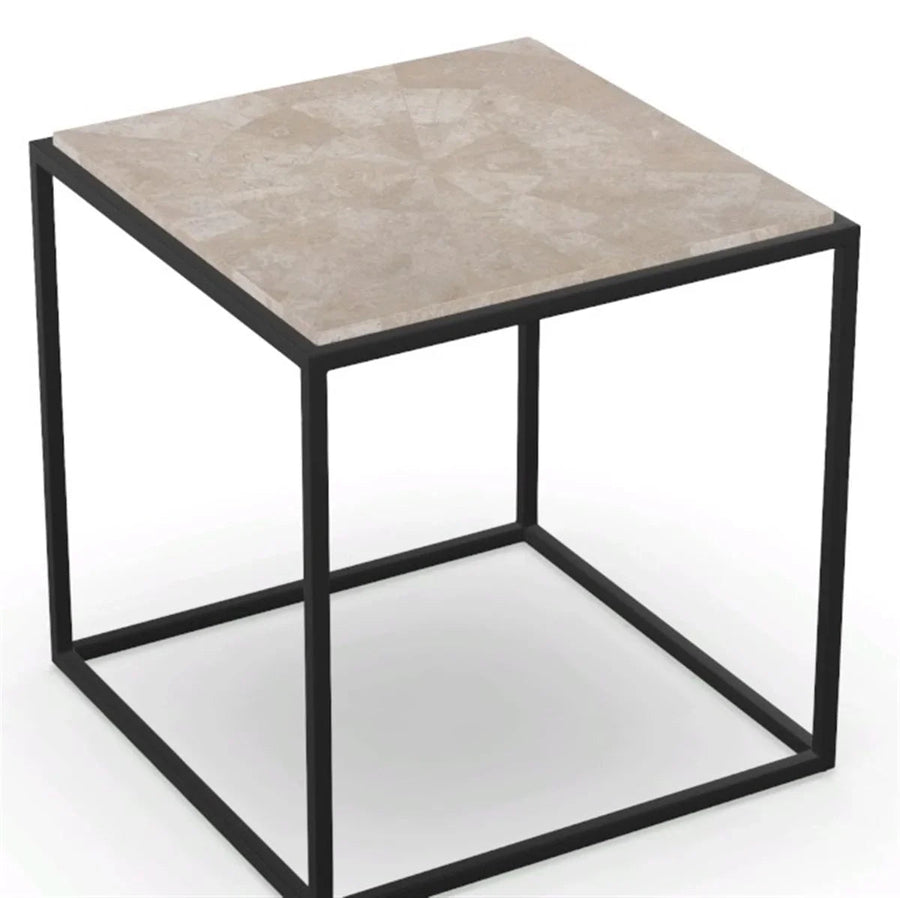SwayLiving SwayLiving Villa Square End Table with White Agate Top