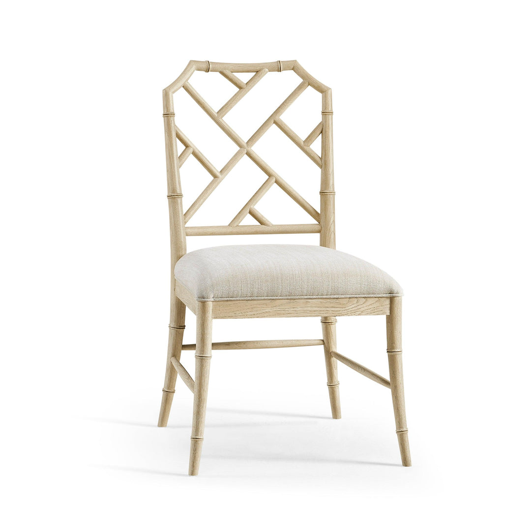 SwayLiving Timeless Saros Chippendale Bamboo Side Chair in Stripped Oak - Set Of 2 DINING CHAIRS