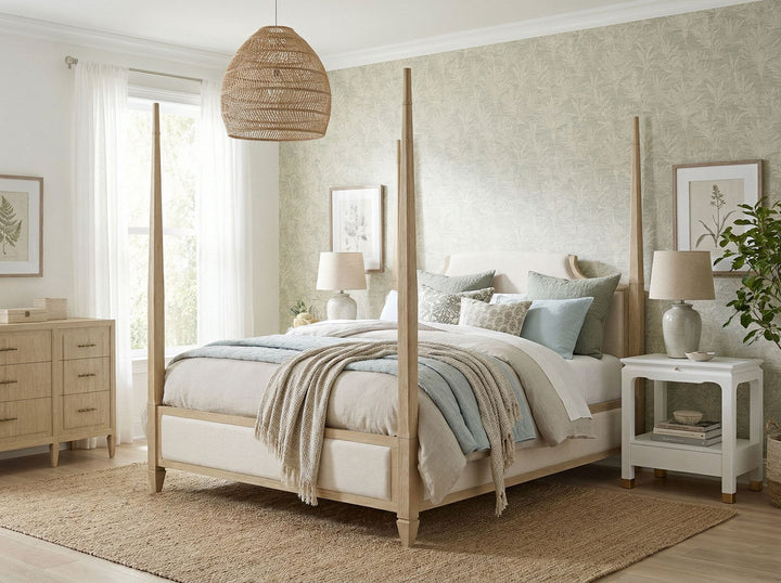 Eave Bedside Table-Uplifting White