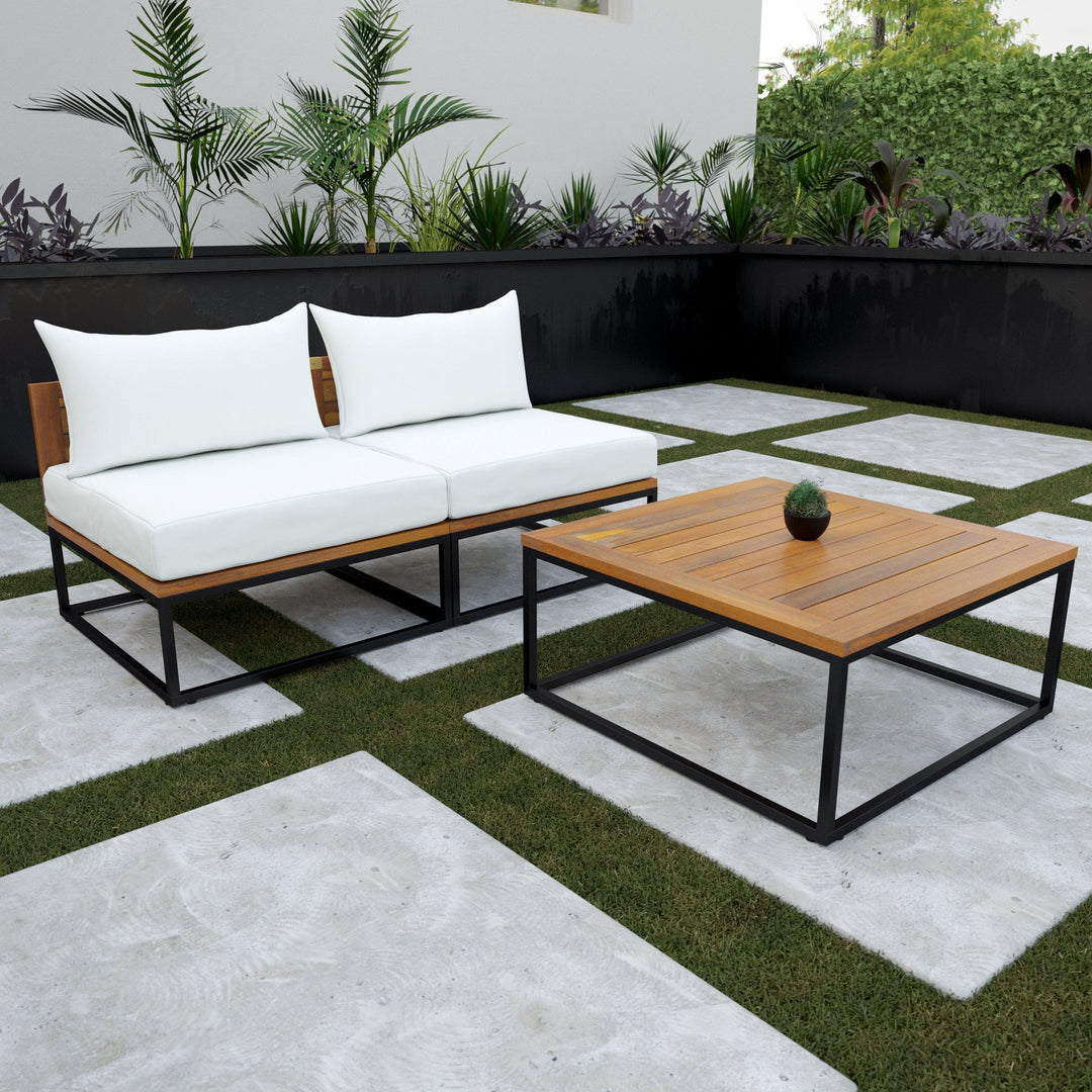 SwayLiving Taradale Outdoor Coffee Table and Modular Loveseat Set – 2pc OUTDOOR SOFAS + SECTIONALS